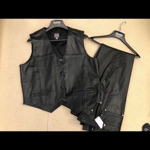 Wilson Leather Vest and Pant Set.  Brand new with Tags